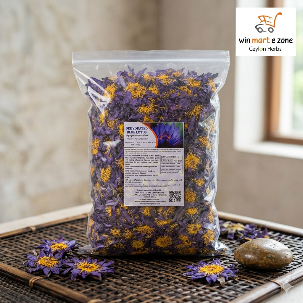 Organic Blue Lotus Dried Flowers (Nymphaea Caerulea) - 100% Natural Ceylon Herbs