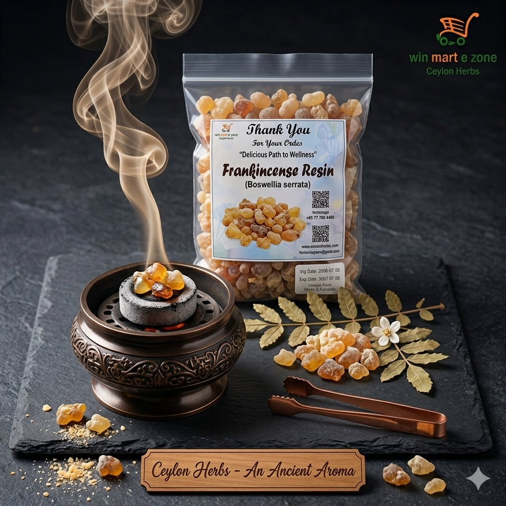 Natural Frankincense Resin (Boswellia Serrata) - 100% Pure Wildharvested Tears | Ceylon Herbs