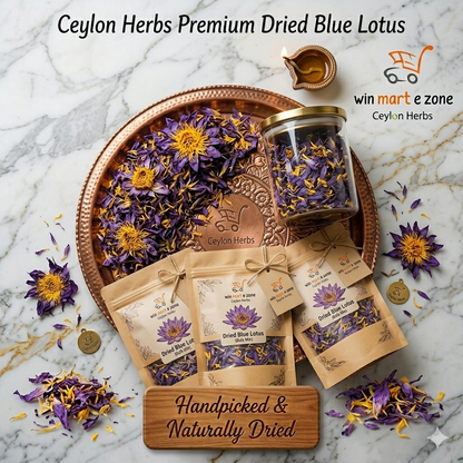 Bulk Organic Blue Lotus Petals and Stamens (1kg) - Premium Nymphaea Caerulea by Ceylon Herbs