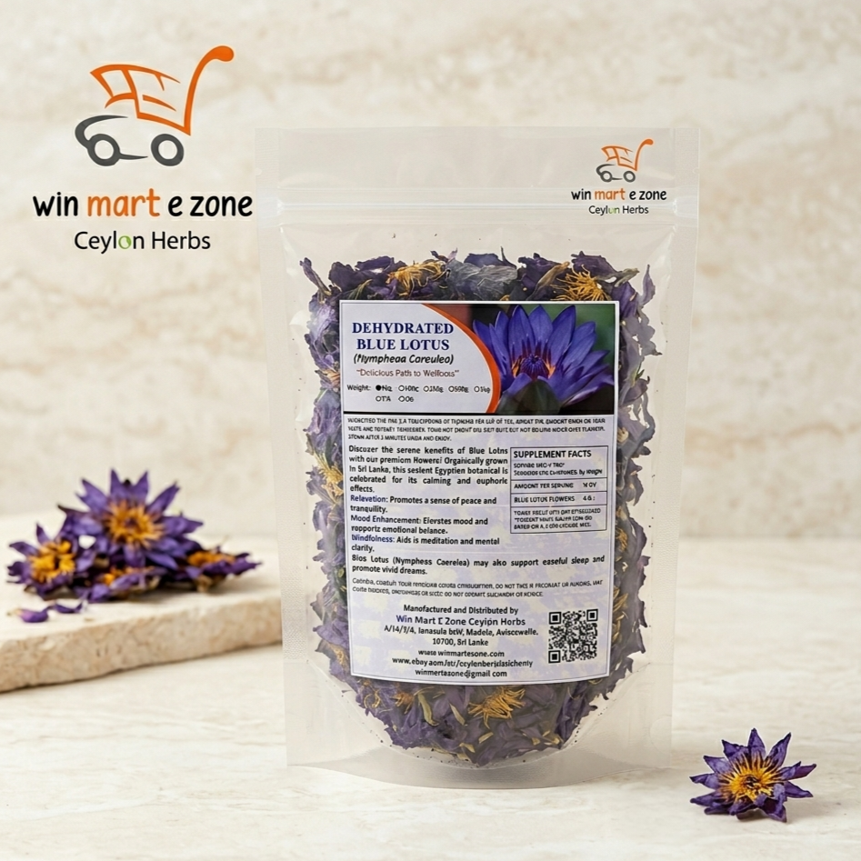 Bulk Dried Blue Lotus Flowers (20kg+) - 100% Organic Hand-Picked Nymphaea Caerulea | Ceylon Herbs