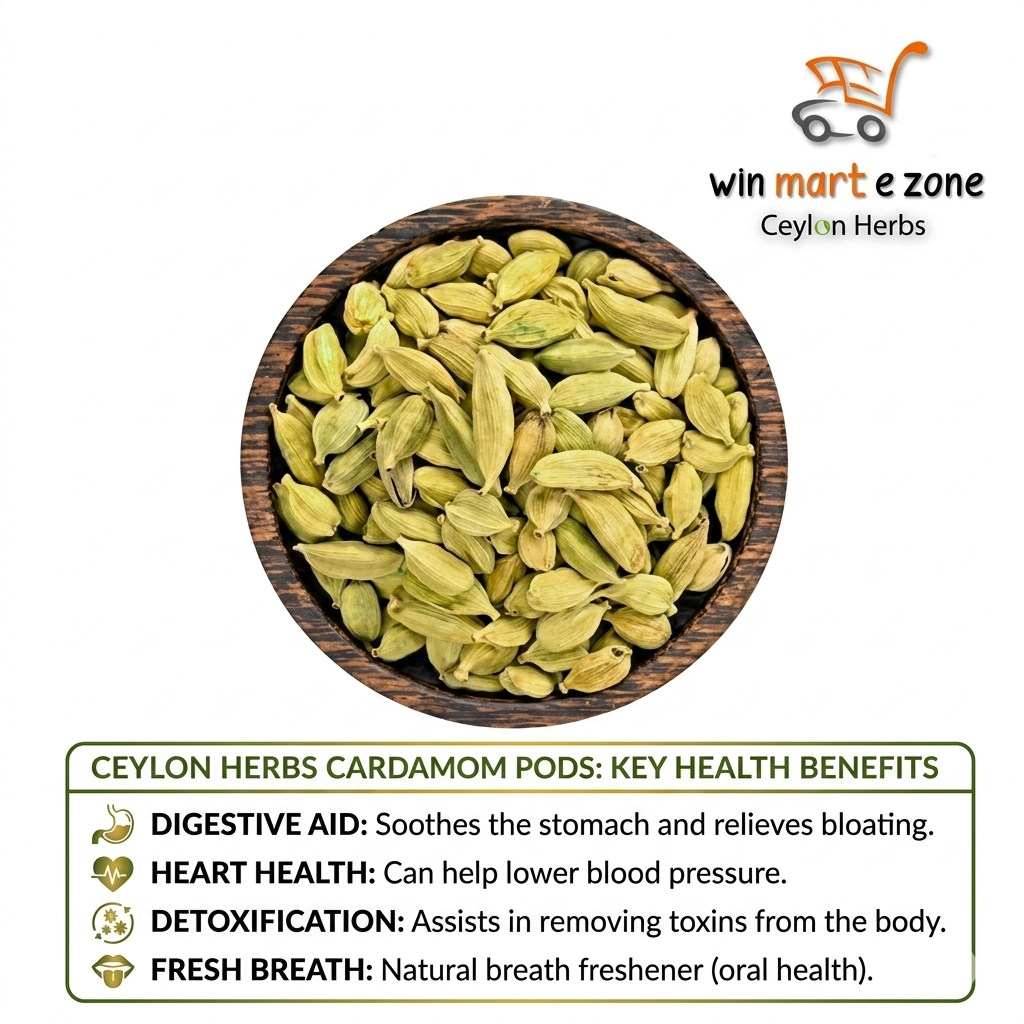Premium Ceylon Cardamom Pods - 100% Natural Green Cardamom Seeds Spice | Ceylon Herbs