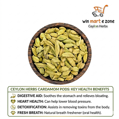 Premium Ceylon Cardamom Pods - 100% Natural Green Cardamom Seeds Spice | Ceylon Herbs
