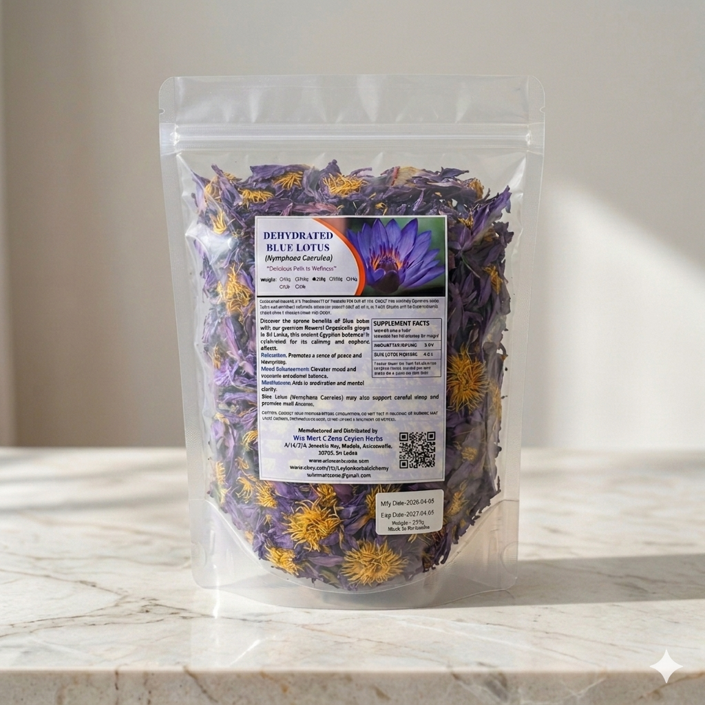 Premium Dried Blue Lotus Flowers (1kg) - 100% Organic Nymphaea Caerulea Botanical Tea | Ceylon Herbs