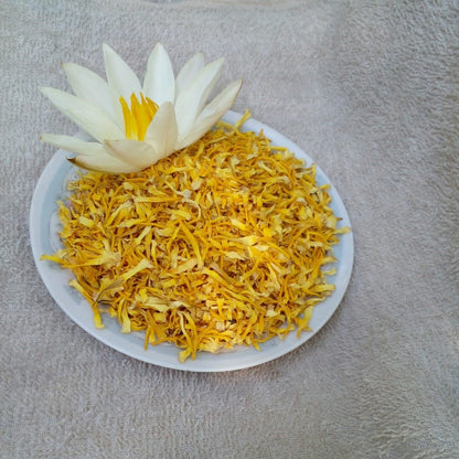 Premium Dried White Lotus Stamens - 100% Pure Sacred Lotus (Nymphaea Ampla) Floral Garnish | Ceylon Herbs