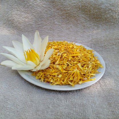 Premium Dried White Lotus Stamens - 100% Pure Sacred Lotus (Nymphaea Ampla) Floral Garnish | Ceylon Herbs